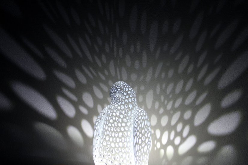 Voronoi Pták – LED lampa - Bílá, 25cm