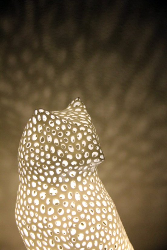 Voronoi Sova – LED lampa - Bílá, 25cm