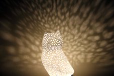 Voronoi Sova – LED lampa - Bílá, 25cm