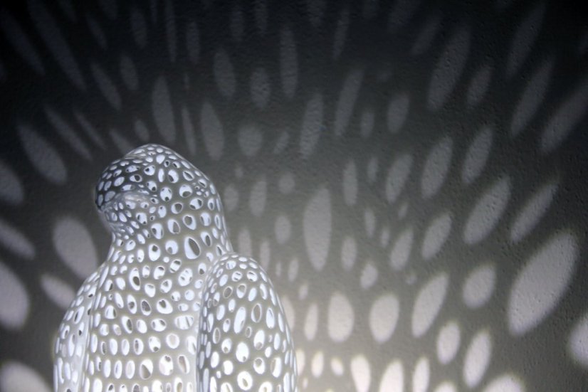 Voronoi Pták – LED lampa - Bílá, 25cm
