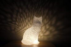 Voronoi Liška – LED lampa - Bílá, 25cm