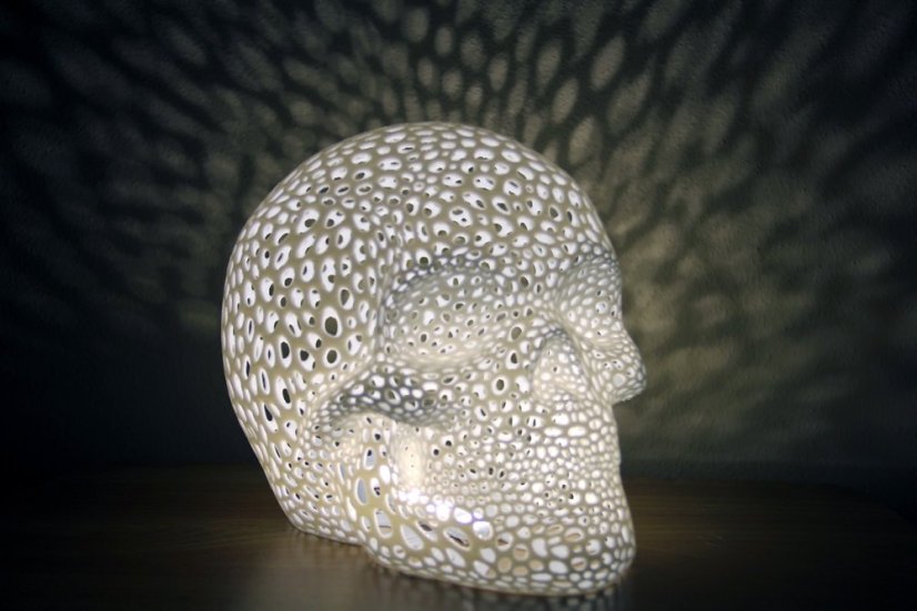 Voronoi Lebka – LED lampa - Bílá, 20cm