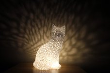 Voronoi Liška – LED lampa - Bílá, 25cm
