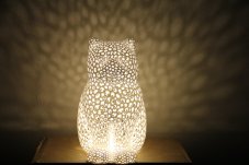 Voronoi Kočka – LED lampa - Bílá, 25cm