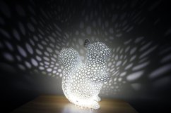Voronoi Veverka – LED lampa - Bílá, 25cm