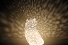 Voronoi Sova – LED lampa - Bílá, 25cm