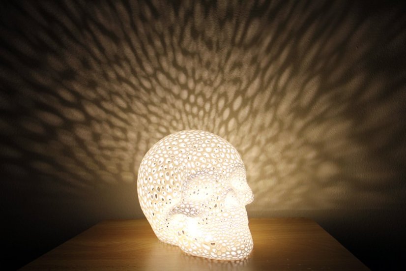 Voronoi Lebka – LED lampa - Bílá, 20cm