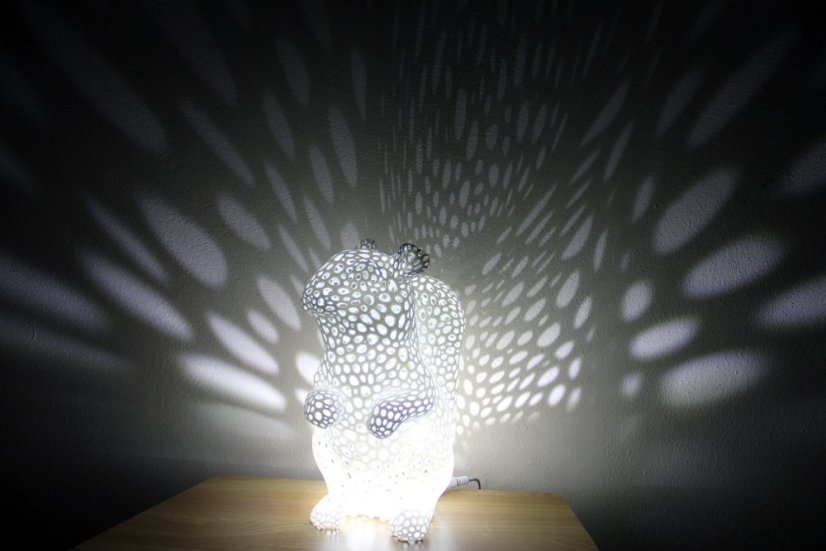 Voronoi Veverka – LED lampa - Bílá, 25cm